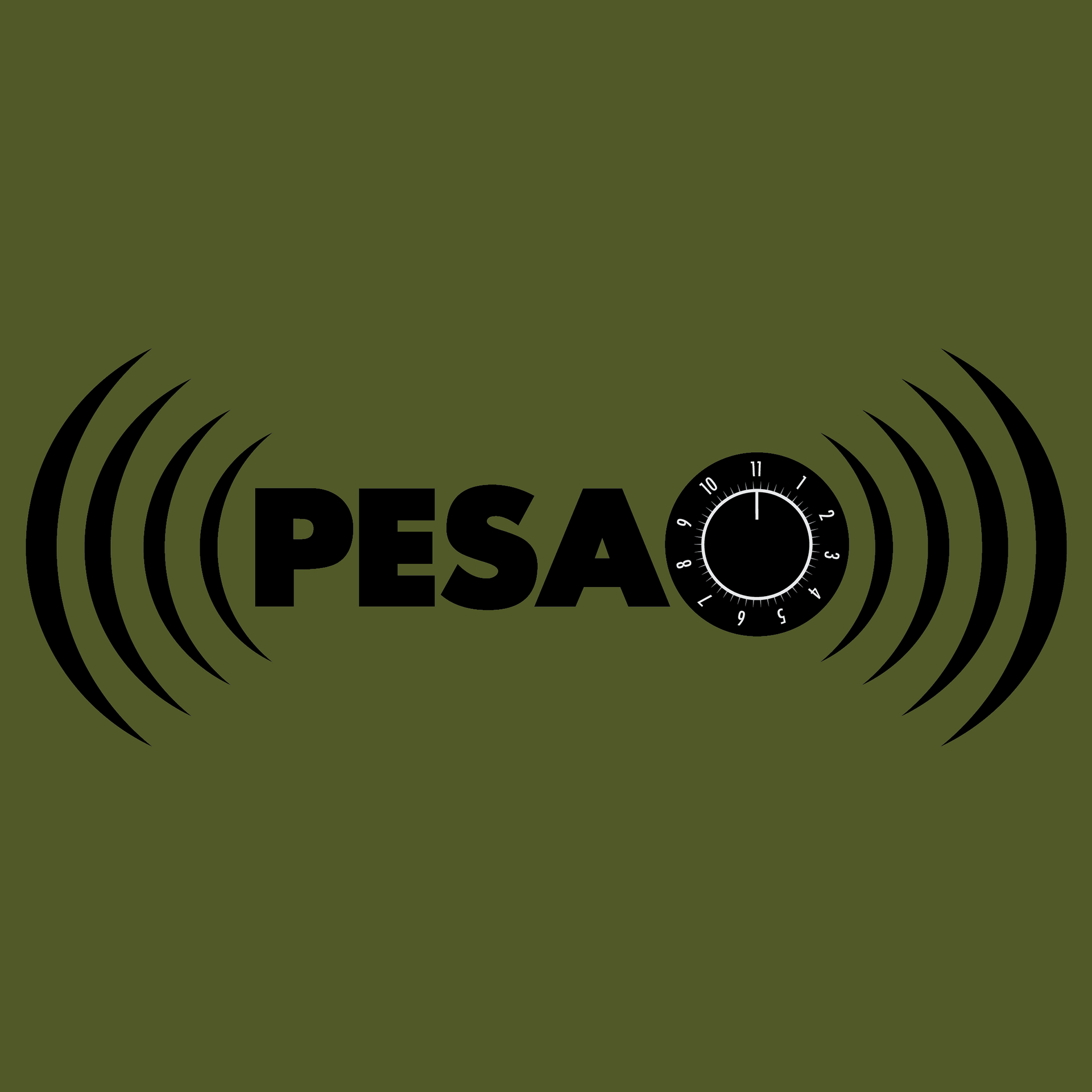LOGO FOR PODCAST FOCUSED ON HEAVY MUSIC "PESAO"