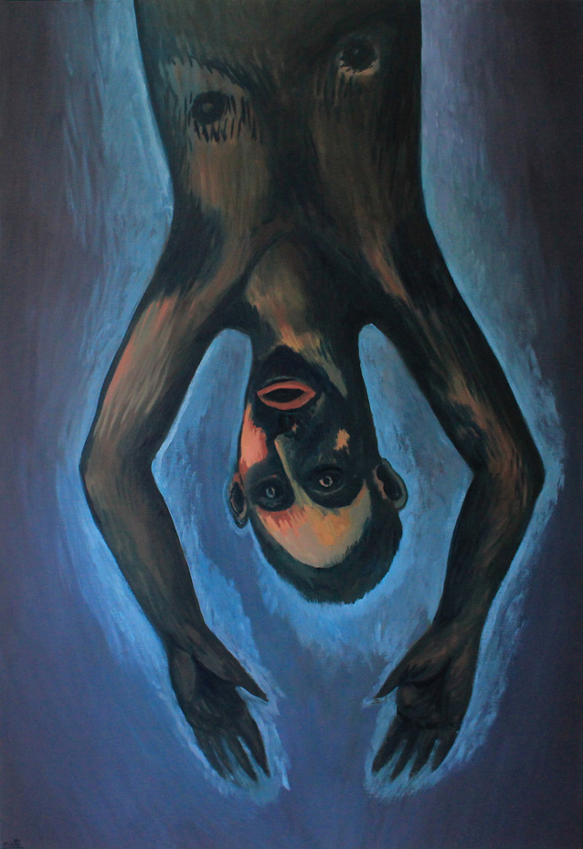 Plongeon Huile sur toile - 130 x 89 cm - août 2017