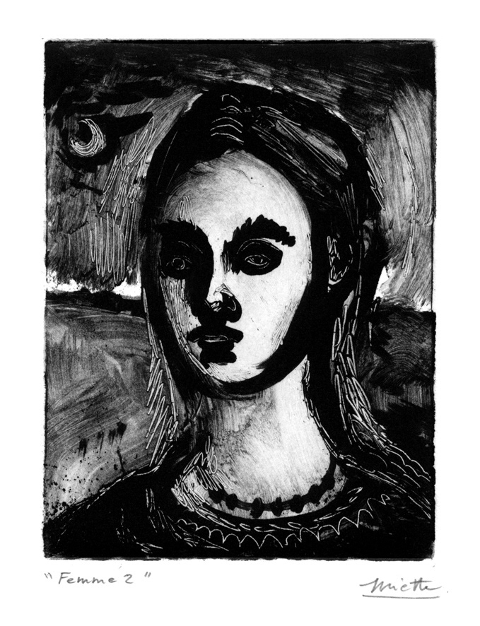 Femme 2 Monotype - 9 x 12 cm - Mai 2017
