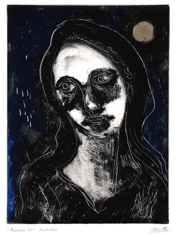 Femme 17  Monotype - 15 x 20 cm - Avril 2020