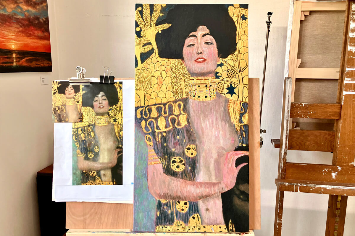 Martine : étude d'après Gustave Klimt, "Judith et Holopherne", 1901.