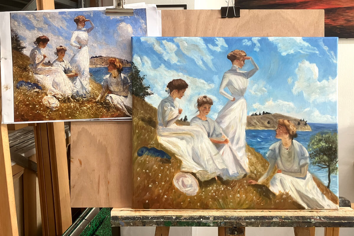 Agathe : étude d'après Frank Weston Benson "Été", 1909.