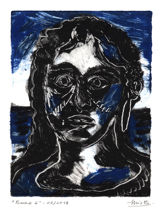 Femme 6 Monotype - 9 x 12 cm - Février 2018