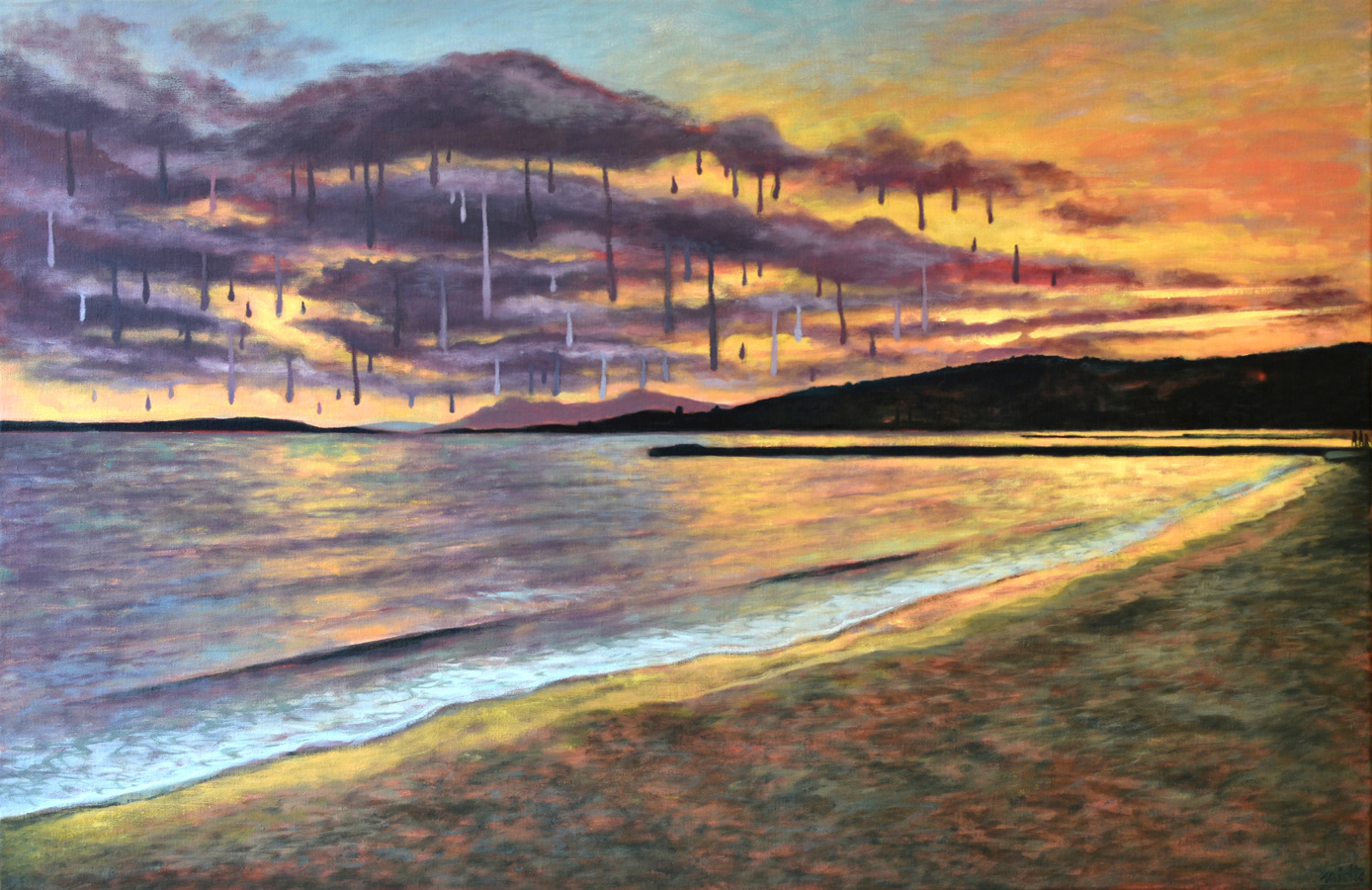 Paysage en larmes - Huile sur toile - 92 x 60 cm - Mai 2023 - Cours de peinture à l'huile Paris 13