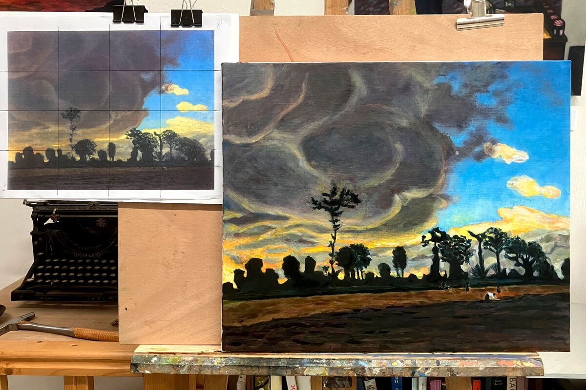 Clotilde : étude d'après Félix Valloton "Le Grand Nuage Honfleur", 1909.