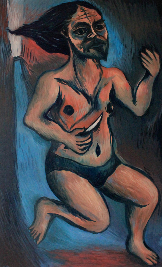 La fuite en avant Huile sur toile - 146 x 89 cm - Janvier 2013