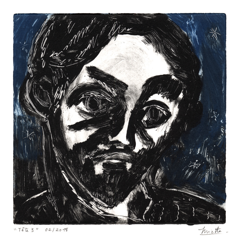 Tête 3 Monotype - 15 x 15 cm - Février 2018