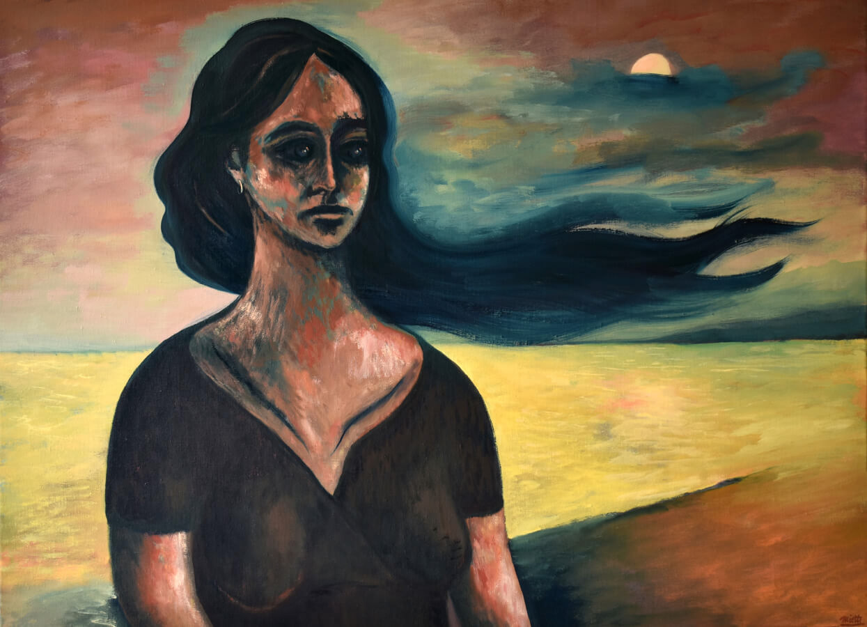 Femme nuages - Huile sur toile - 100 x 73 cm - Septembre 2020 - Cours de peinture à l'huile Paris 13 - Artiste Peintre Jean-Baptiste Miette