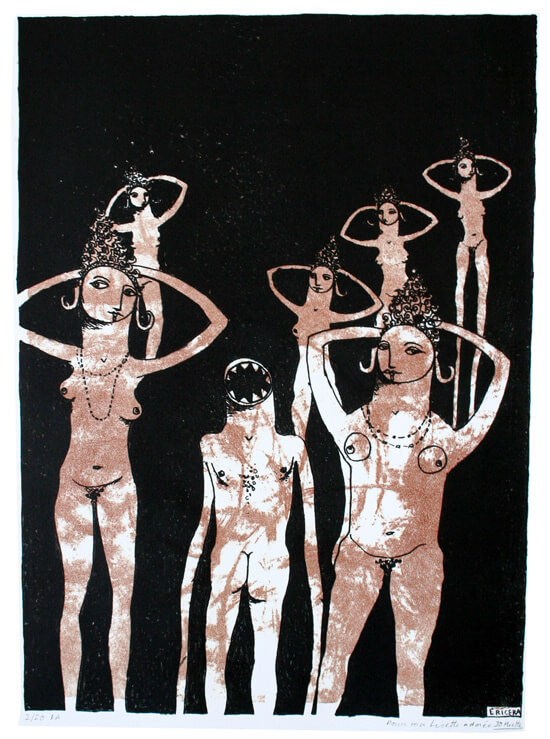 Ericeira - Lithographie 2 / 20 ex. - 34 x 25 cm - 1998 - Imprimée sur les presses de L'École Estienne Paris 75013 au L.E.G (Laboratoire d'Expérimentations Graphiques) - Cours de peinture à l'huile Paris 13 - Artiste Peintre Jean-Baptiste Miette