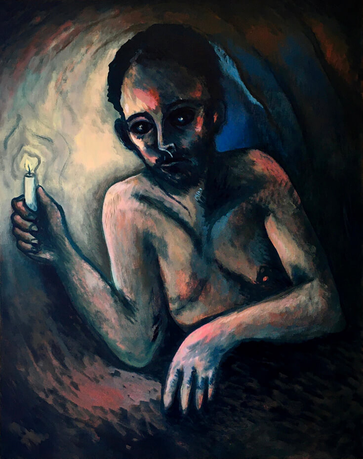 Perdu dans les limbes - Huile sur toile - 92 x 73 cm - Juin 2020 - Cours de peinture à l'huile Paris 13 - Artiste Peintre Jean-Baptiste Miette