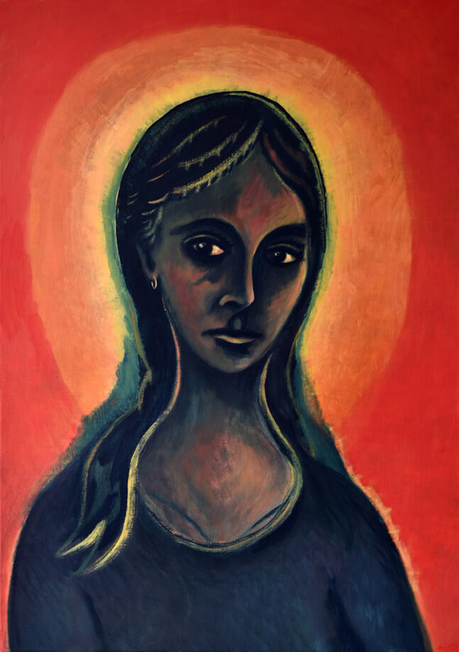 Auréole - Huile sur toile - 92 x 65 cm - Octobre 2024 - Cours de peinture Paris 13 - Peinture à l'huile - Jean-Baptiste Miette Artiste Peintre
