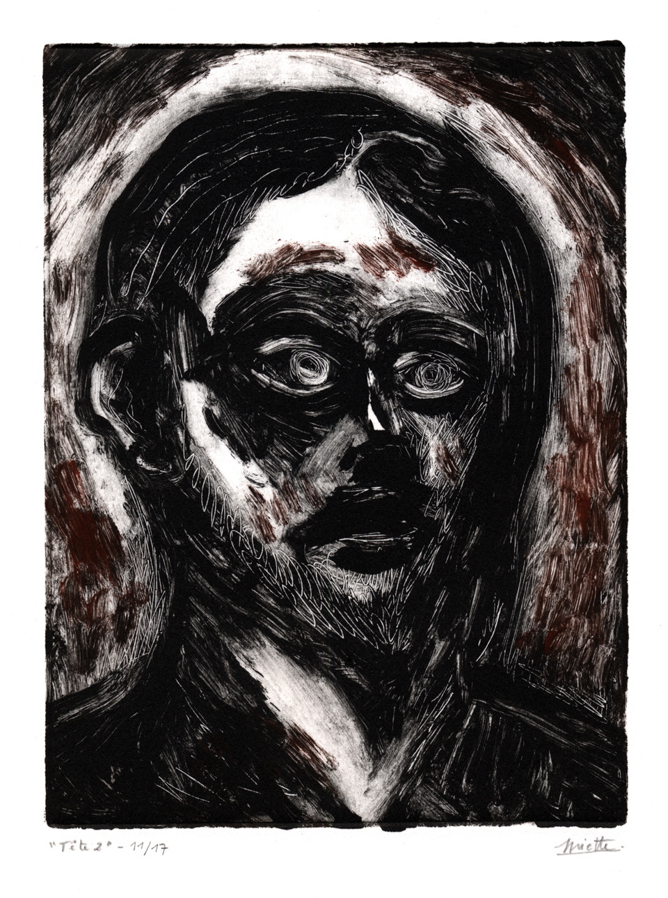 Tête 2 Monotype - 15 x 20 cm - Novembre 2017