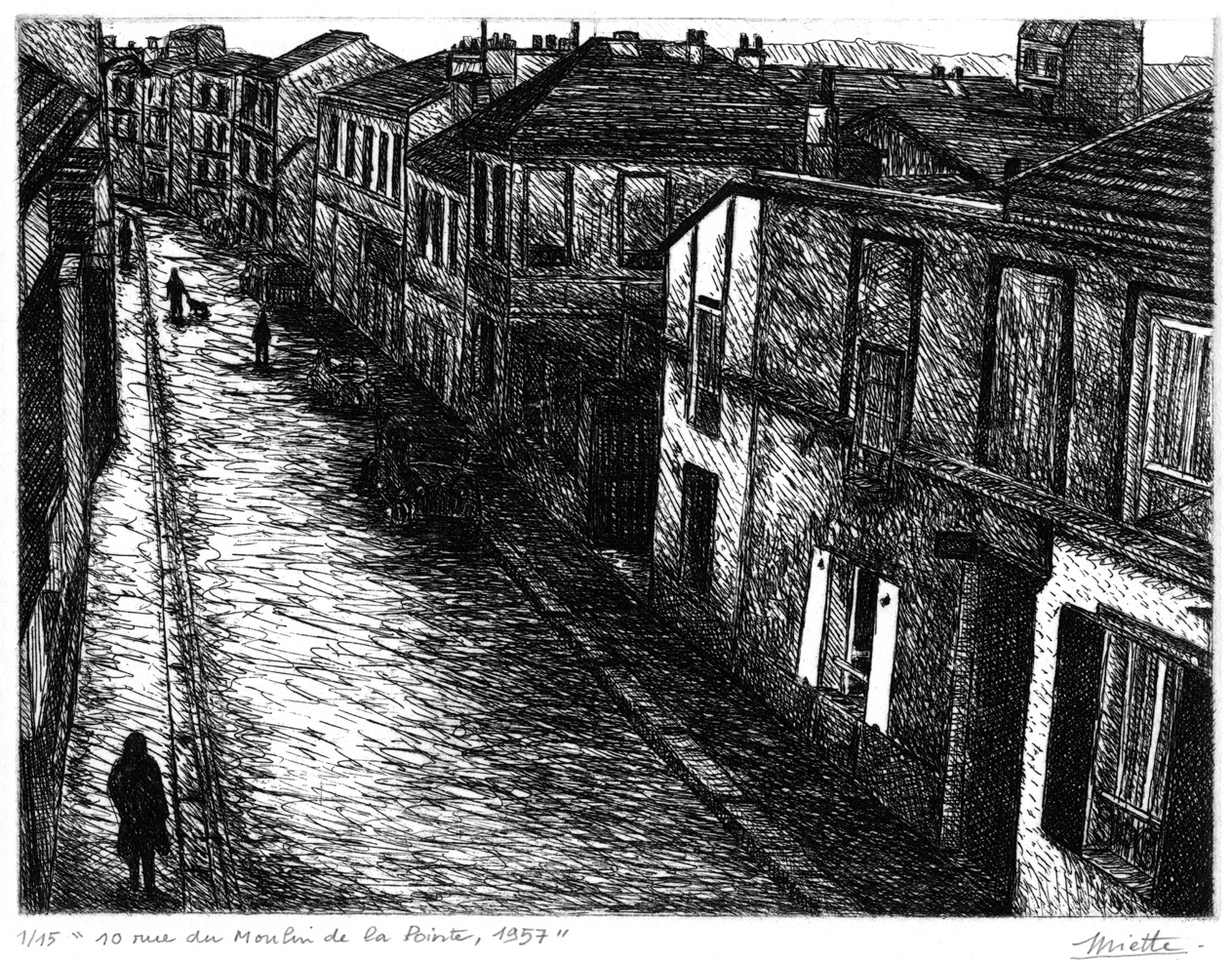 10 rue du Moulin de la Pointe, 75013 Paris, 1957 Eau-forte - 15 x 20 cm - Décembre 2019