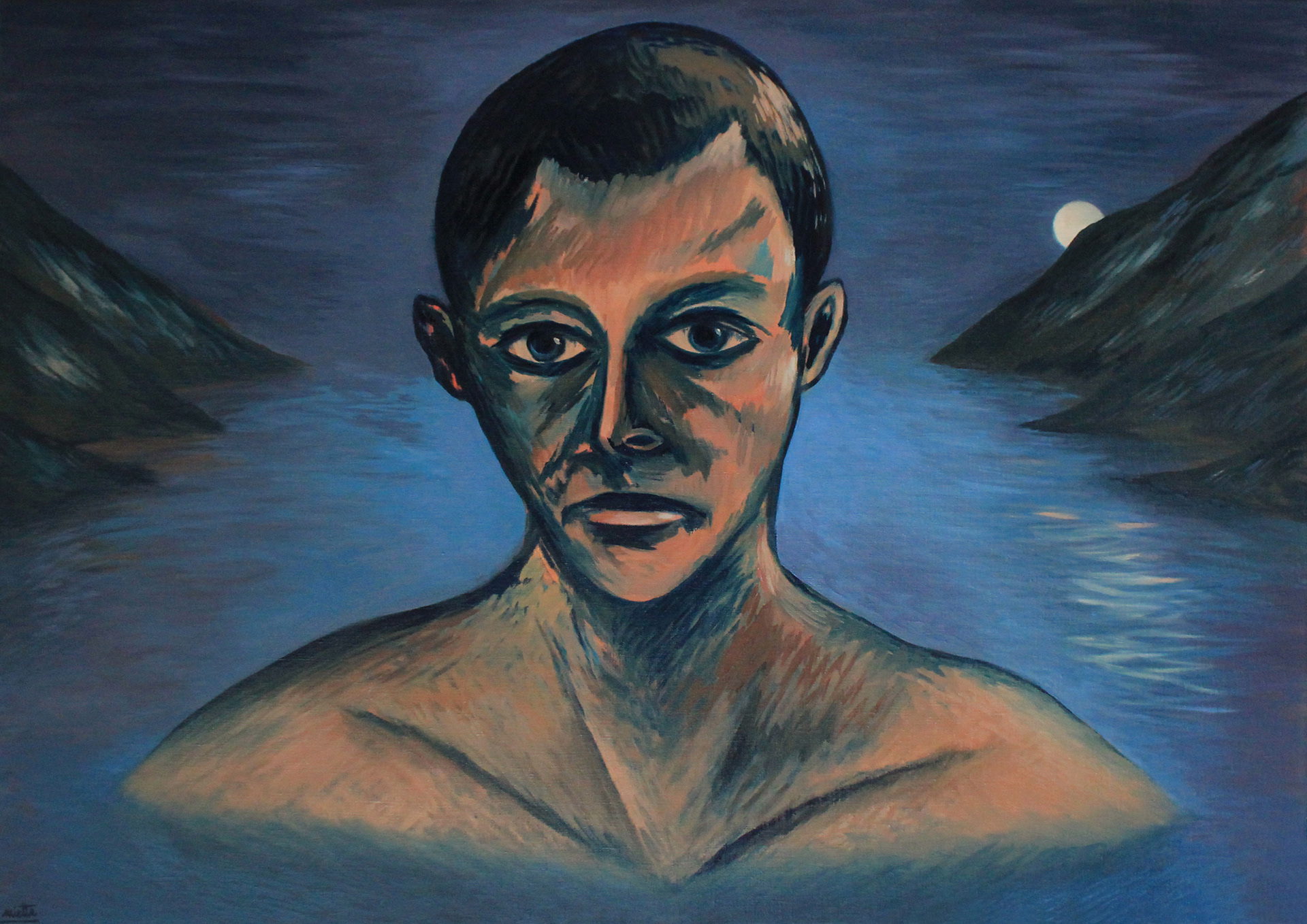 Le bain de minuit Huile sur toile - 92 x 65 cm - Août 2013