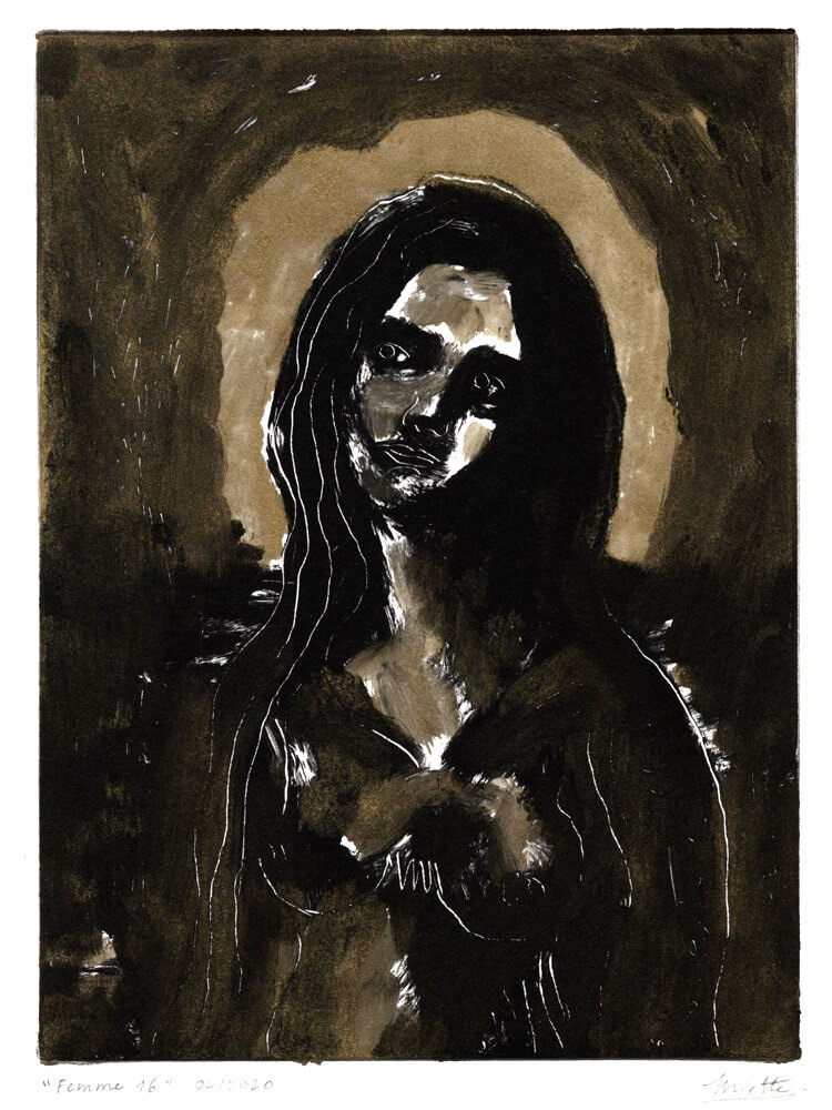 Femme 15  Monotype - 15 x 20 cm - Avril 2020
