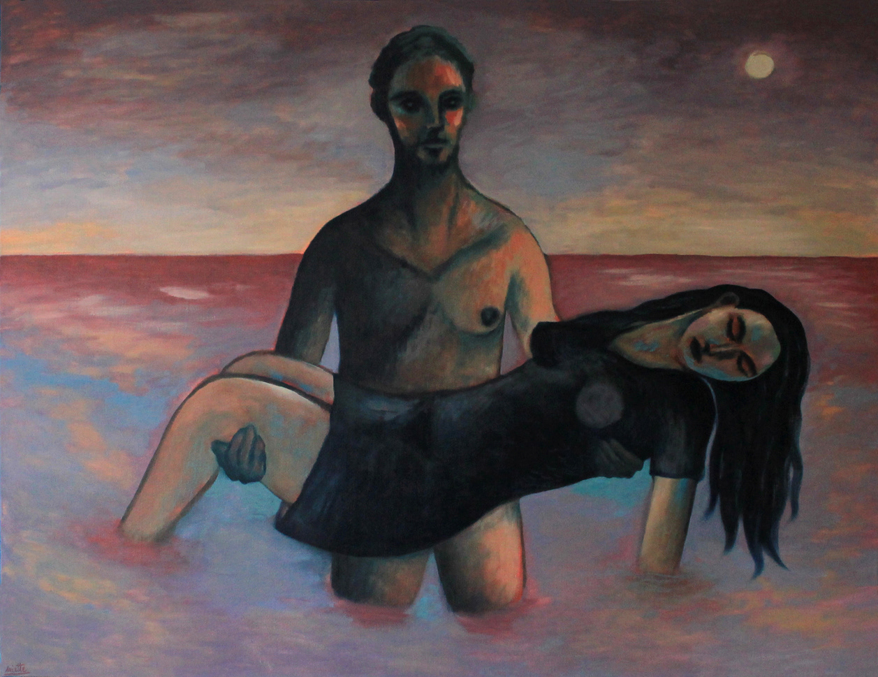 Sauvée des eaux Huile sur toile - 116 x 89 cm - octobre 2018