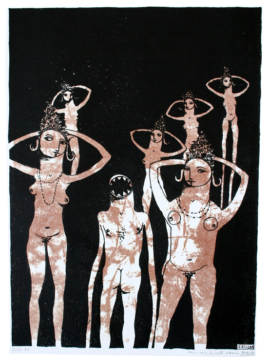 Ericeira Lithographie 2 / 20 ex. - 34 x 25 cm - 1998 Imprimée sur les presses de L'École Estienne Paris au L.E.G (Laboratoire d'Expérimentations Graphiques)