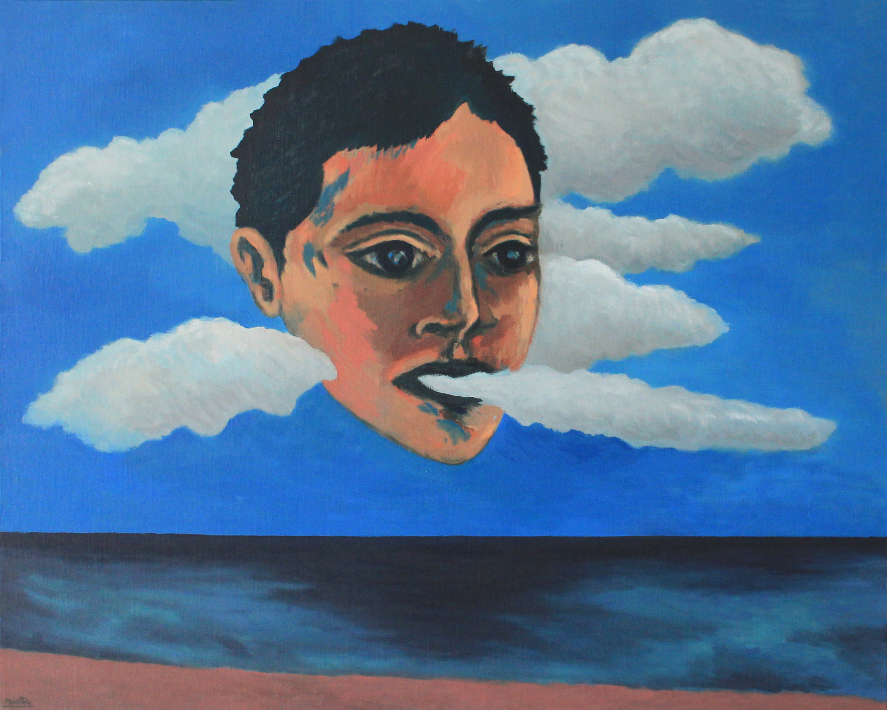 Dans les nuages Huile sur toile - 92 x 73 cm - Août 2014