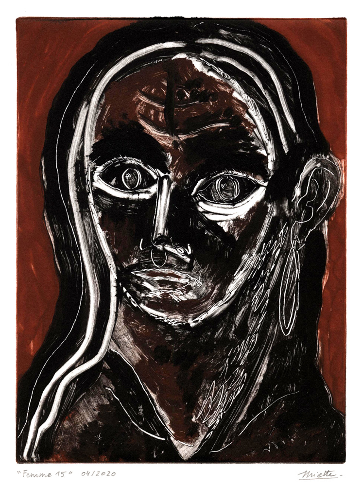 Femme 15 Monotype - 15 x 20 cm - Avril 2020