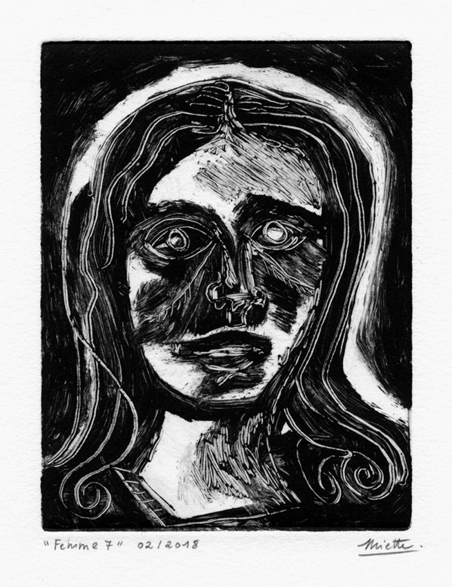 Femme 7 Monotype - 9 x 12 cm - Février 2018