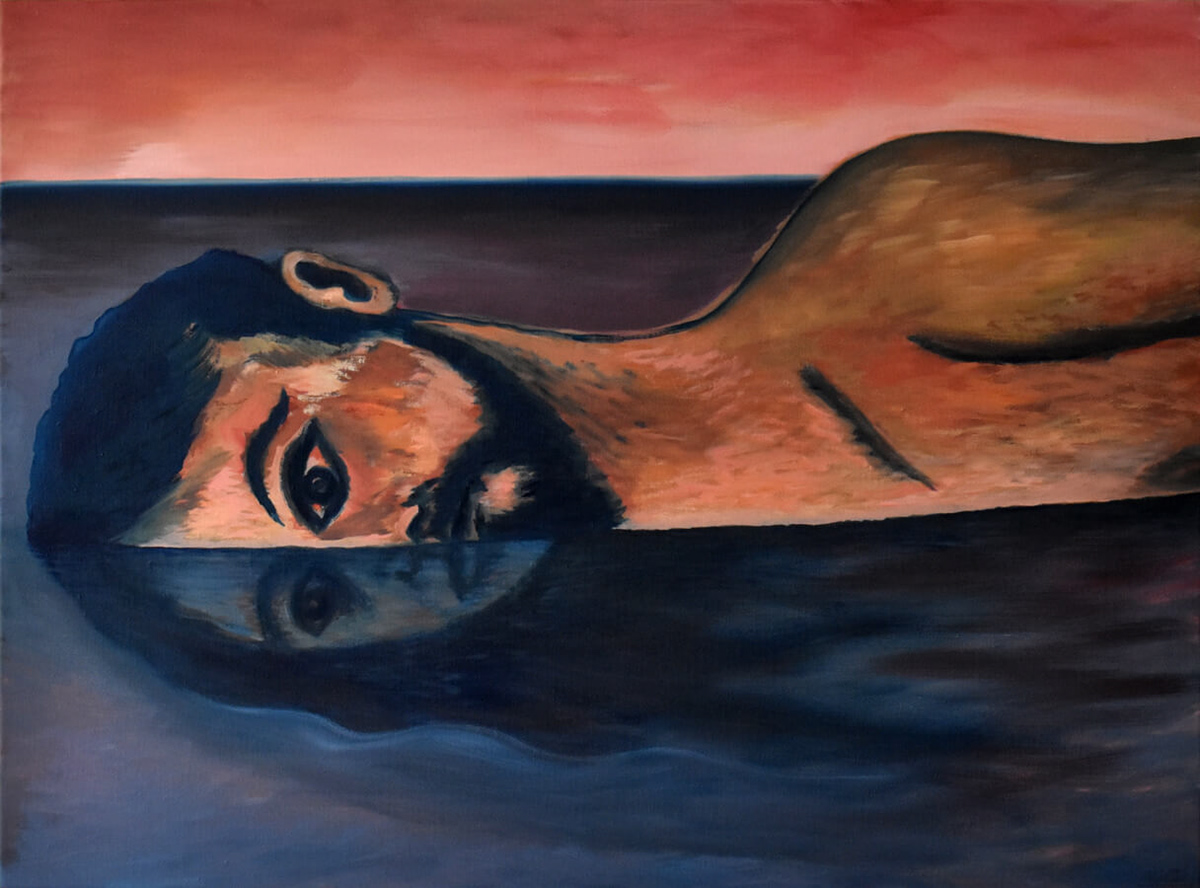 L'âge miroir  Huile sur toile - 81 x 60 cm - Décembre 2020