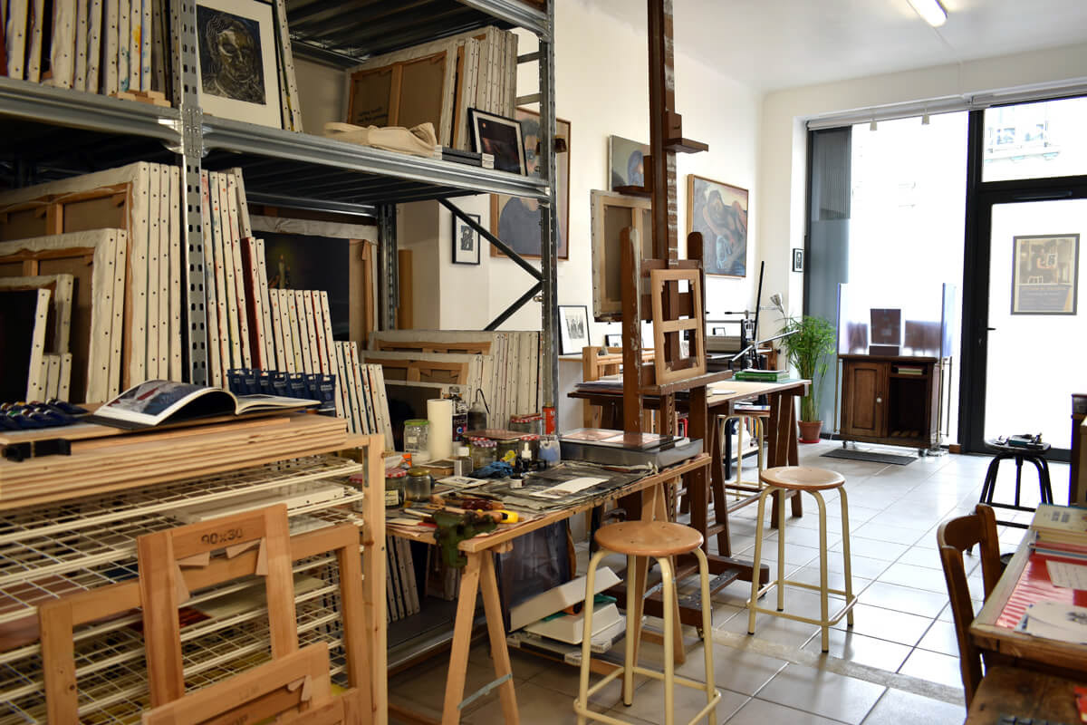 Cours de peinture à Paris 13 - Atelier JB Miette intérieur vue 1 - Cours de peinture à l'huile