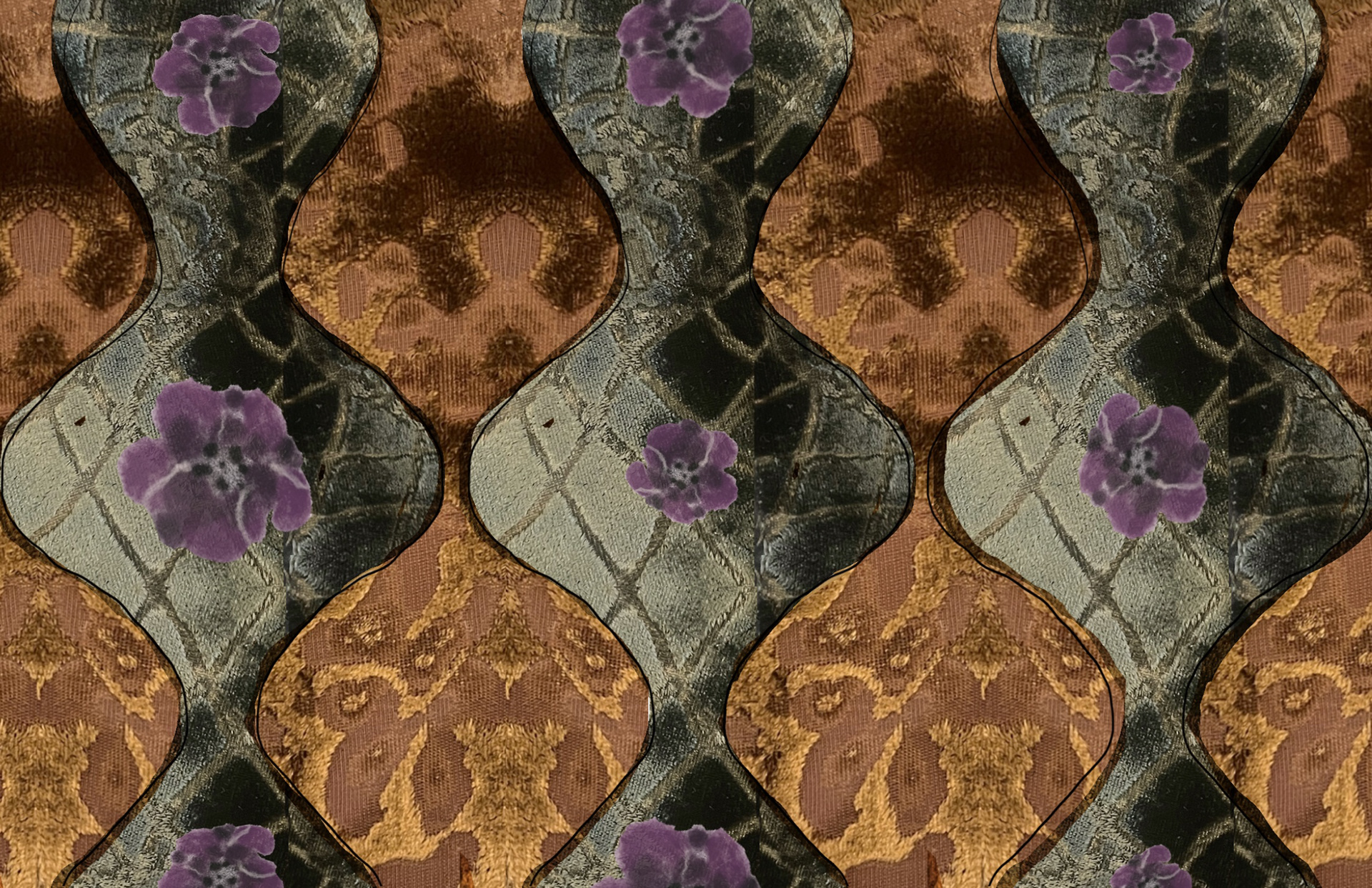 Burnout Velvet Collage
