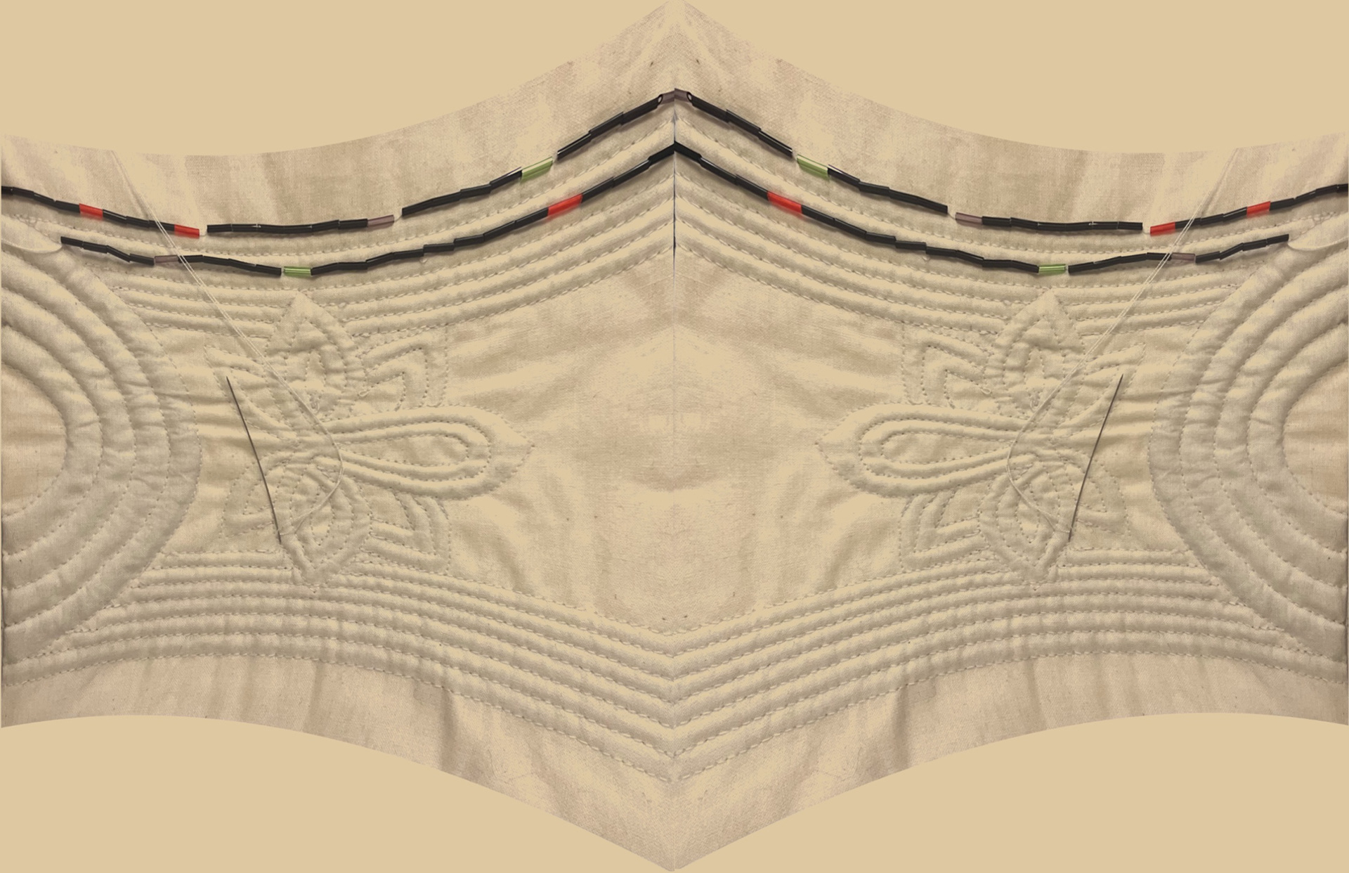 Hand Beading and Corded Quilting