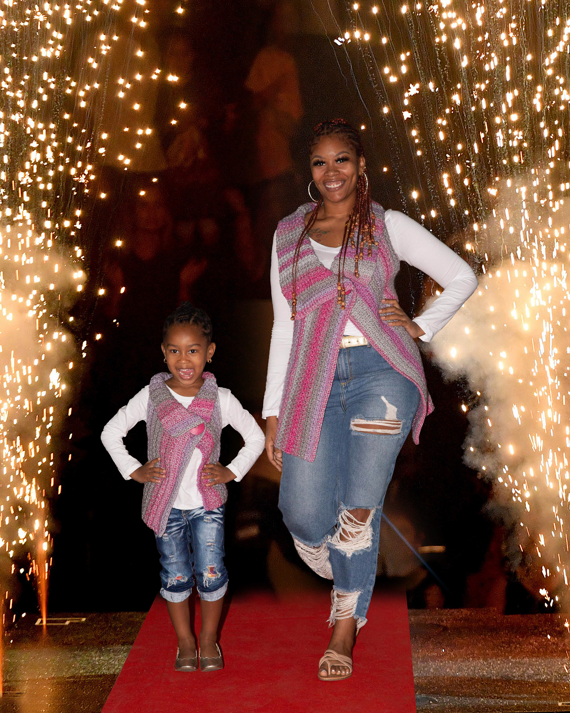 One button sweater vests (Mommy and Me) Adult $100 child $65 Bundle save $10 = $150