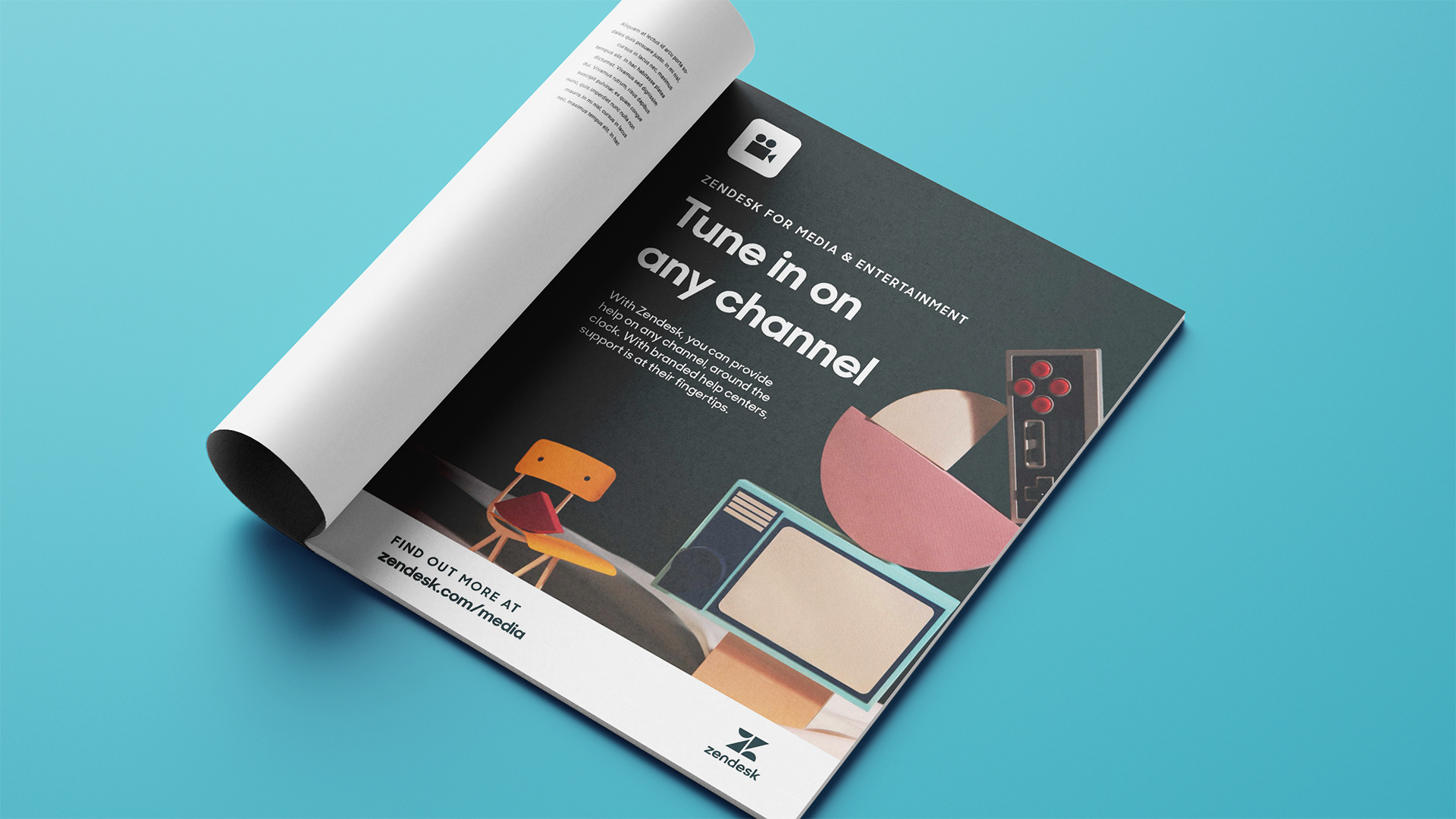 Printed trade show catalog advert