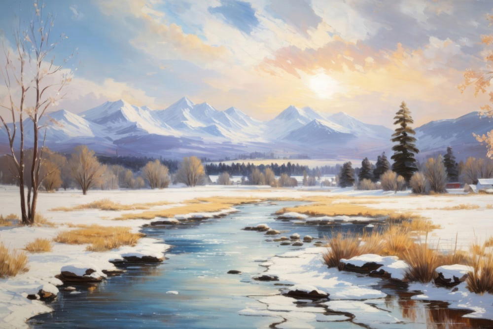 Crisp Morning in the Snowy Valley