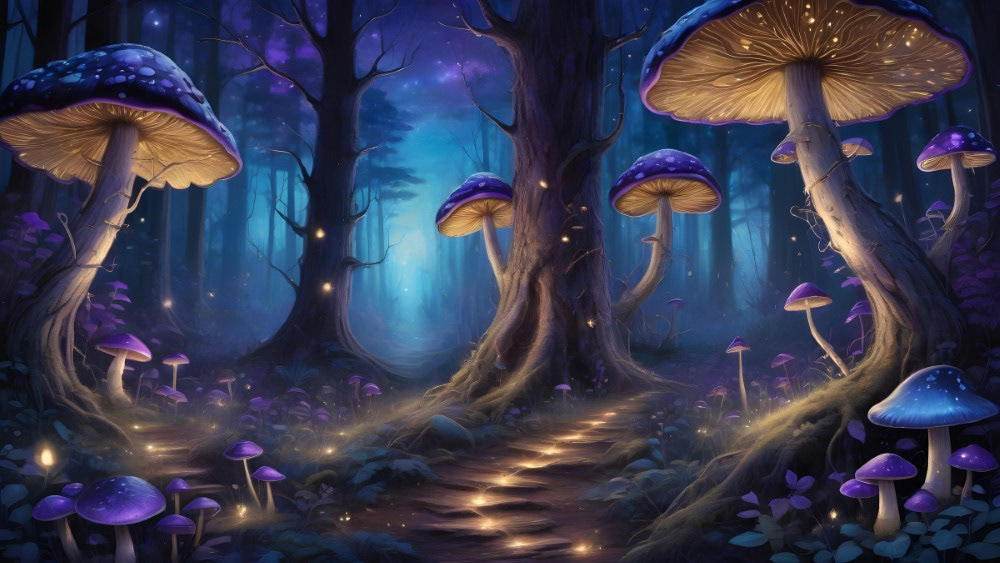 A Trail Through Giant Mushrooms