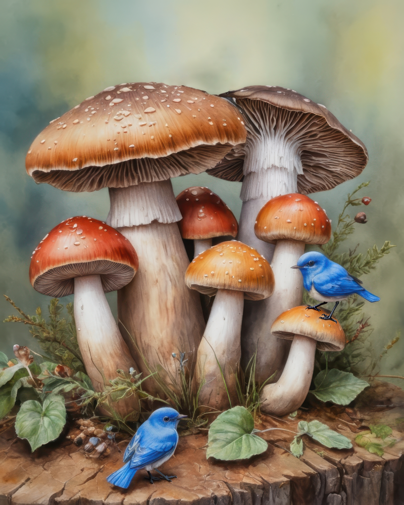 Bluebirds and Mushrooms