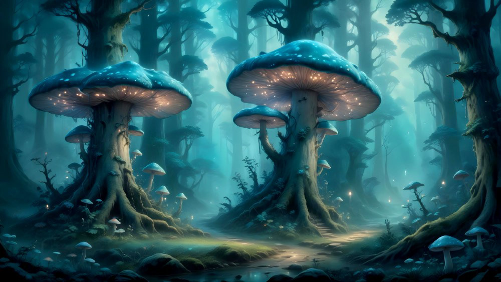 Luminous Mushroom Grove