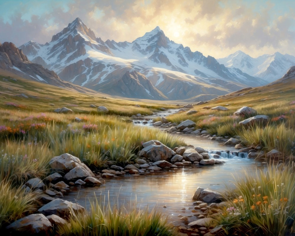 Peaceful Glow in the Mountains