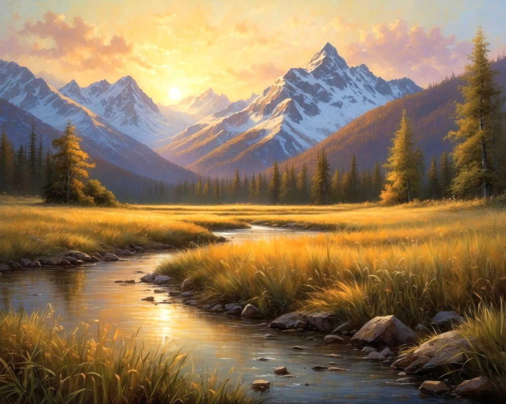 Golden Hour in the Mountain Meadow