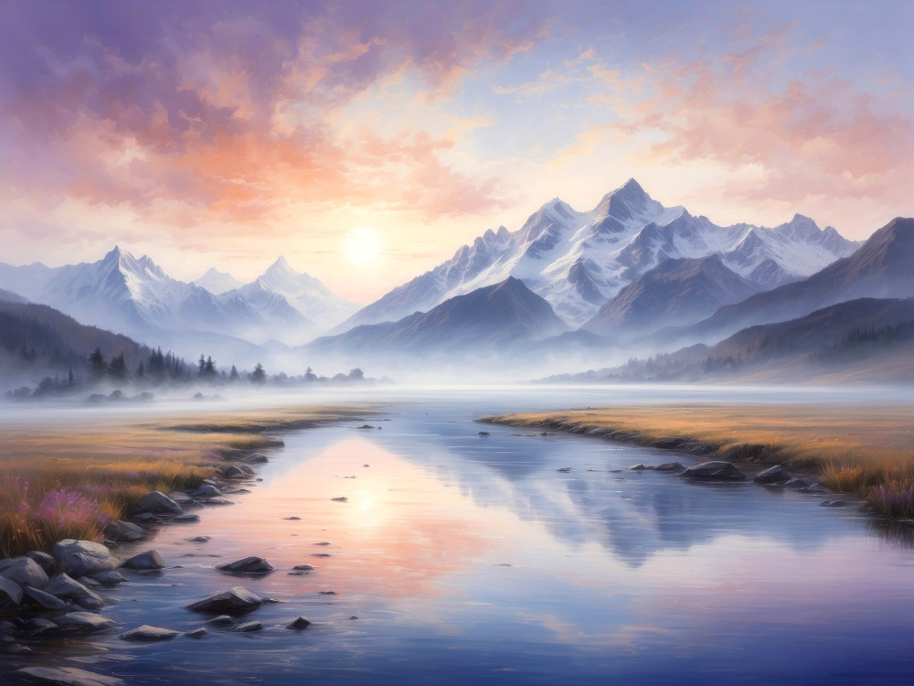 Mountains in Morning Hues