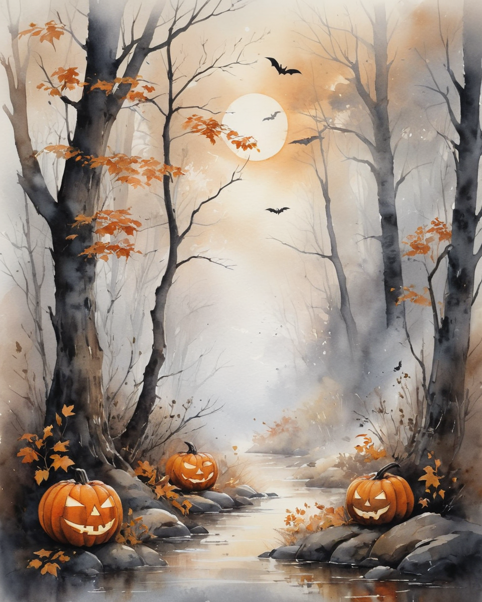 Foggy Woodland Halloween