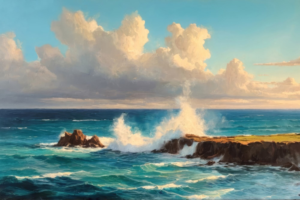 Ocean Spray and Azure Waves