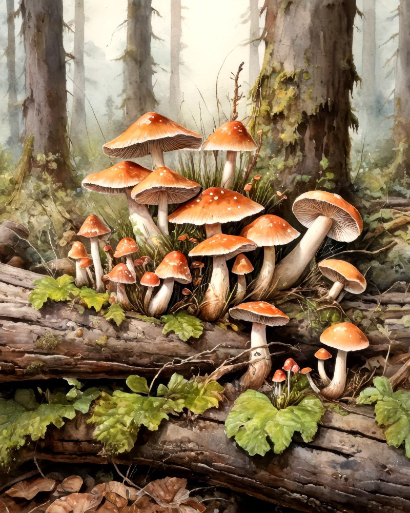 Amber Jewels on Fallen Logs