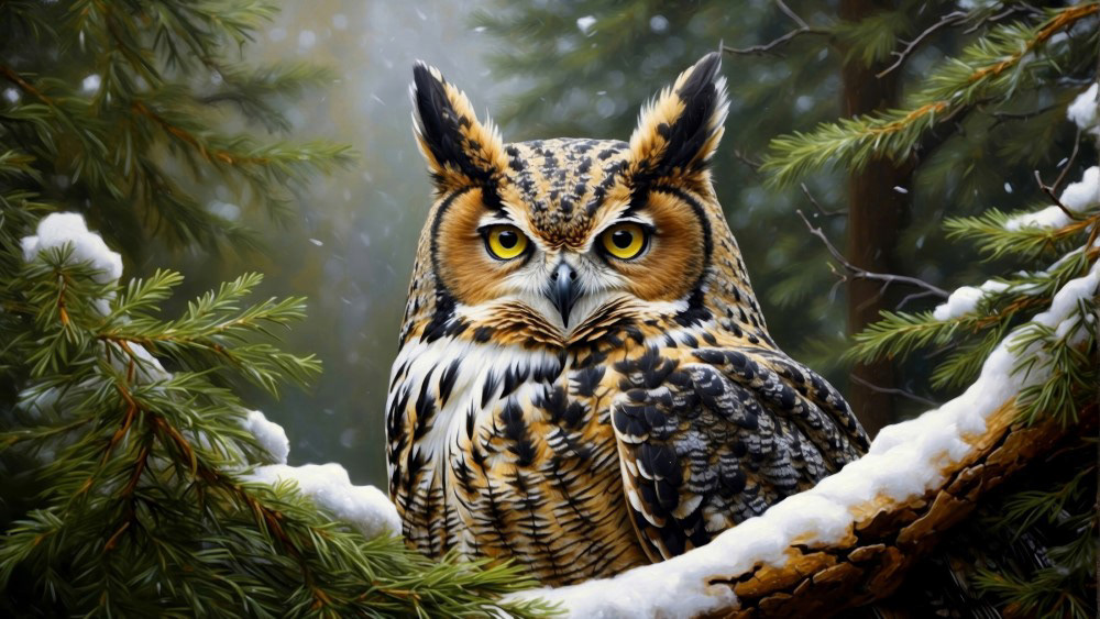 Among the Snow Laden Branches