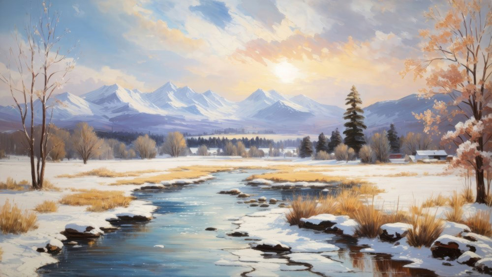 Crisp Morning in the Snowy Valley