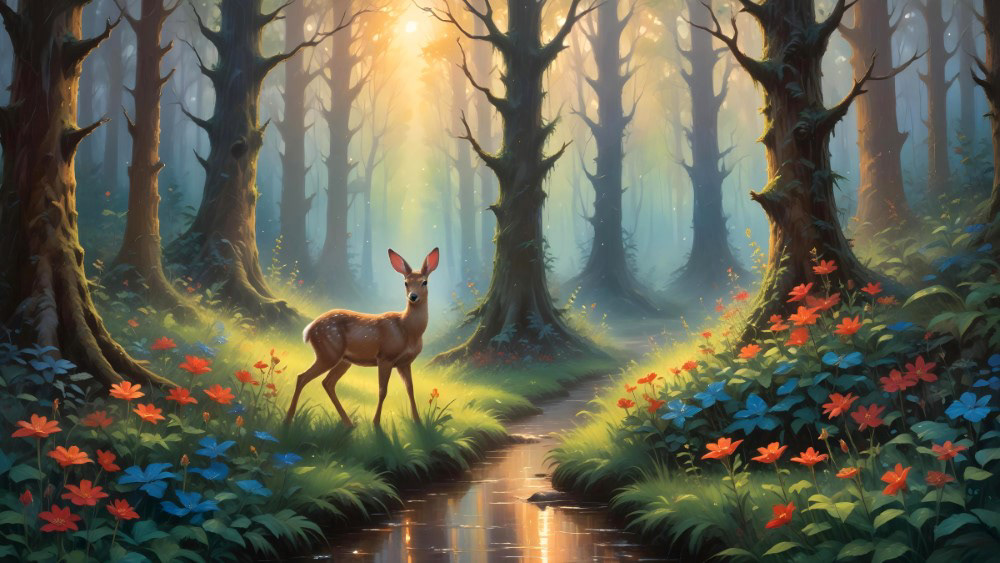 Woodland Glade of the Fawn