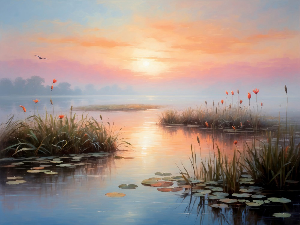 Tranquil Morning Wetland