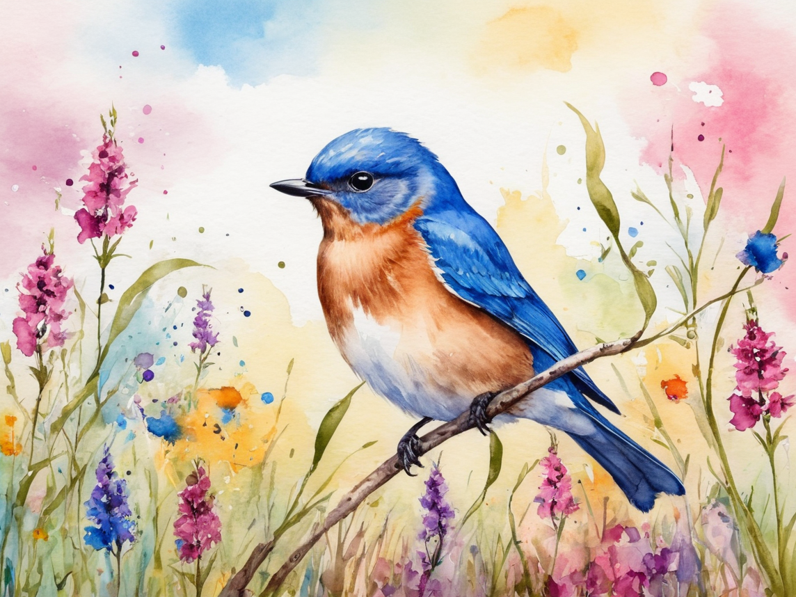 Eastern Bluebird in the Meadow