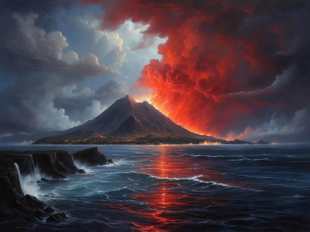 Flank Eruption at Nightfall