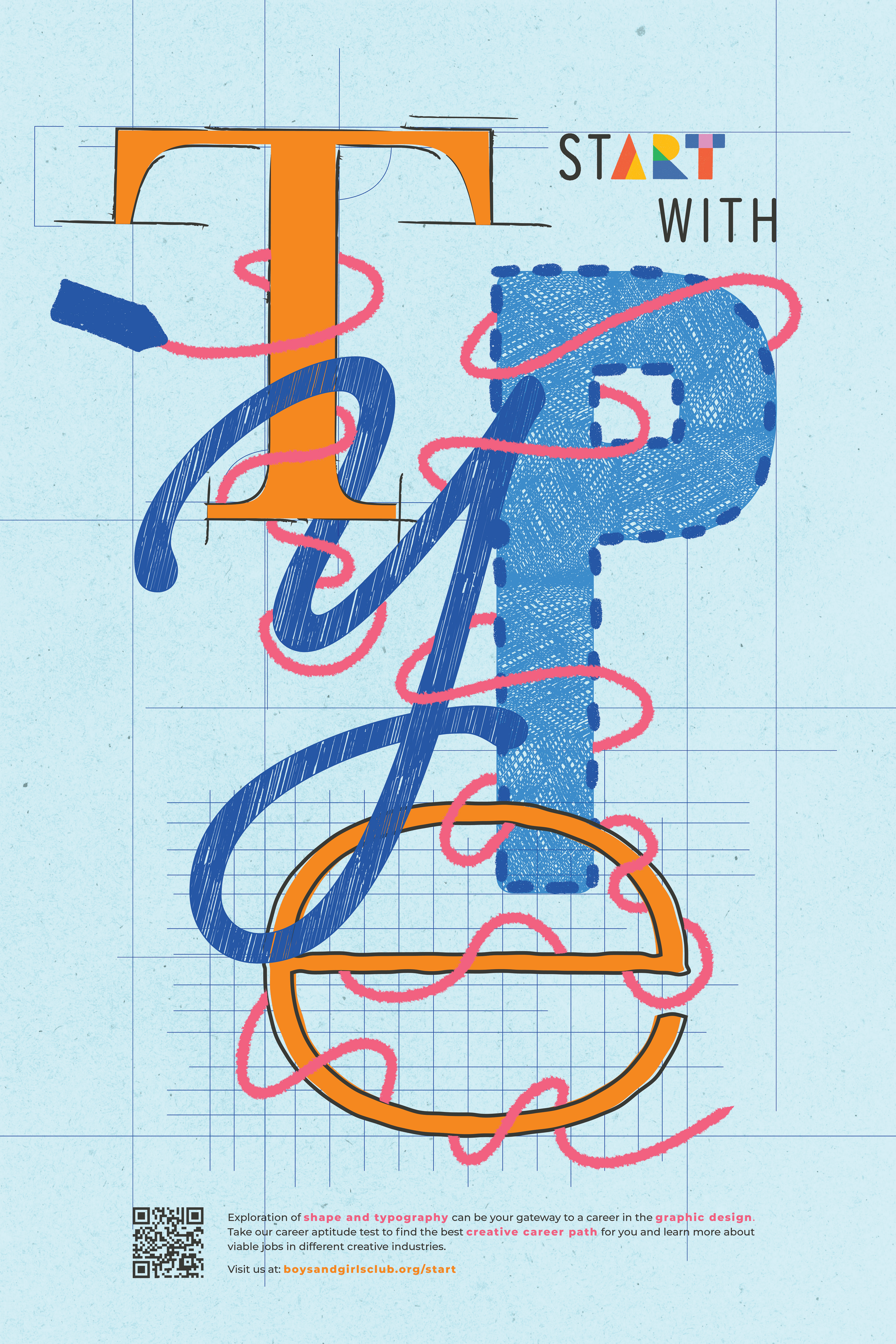 Start with Type, Graphic Design Career Poster
