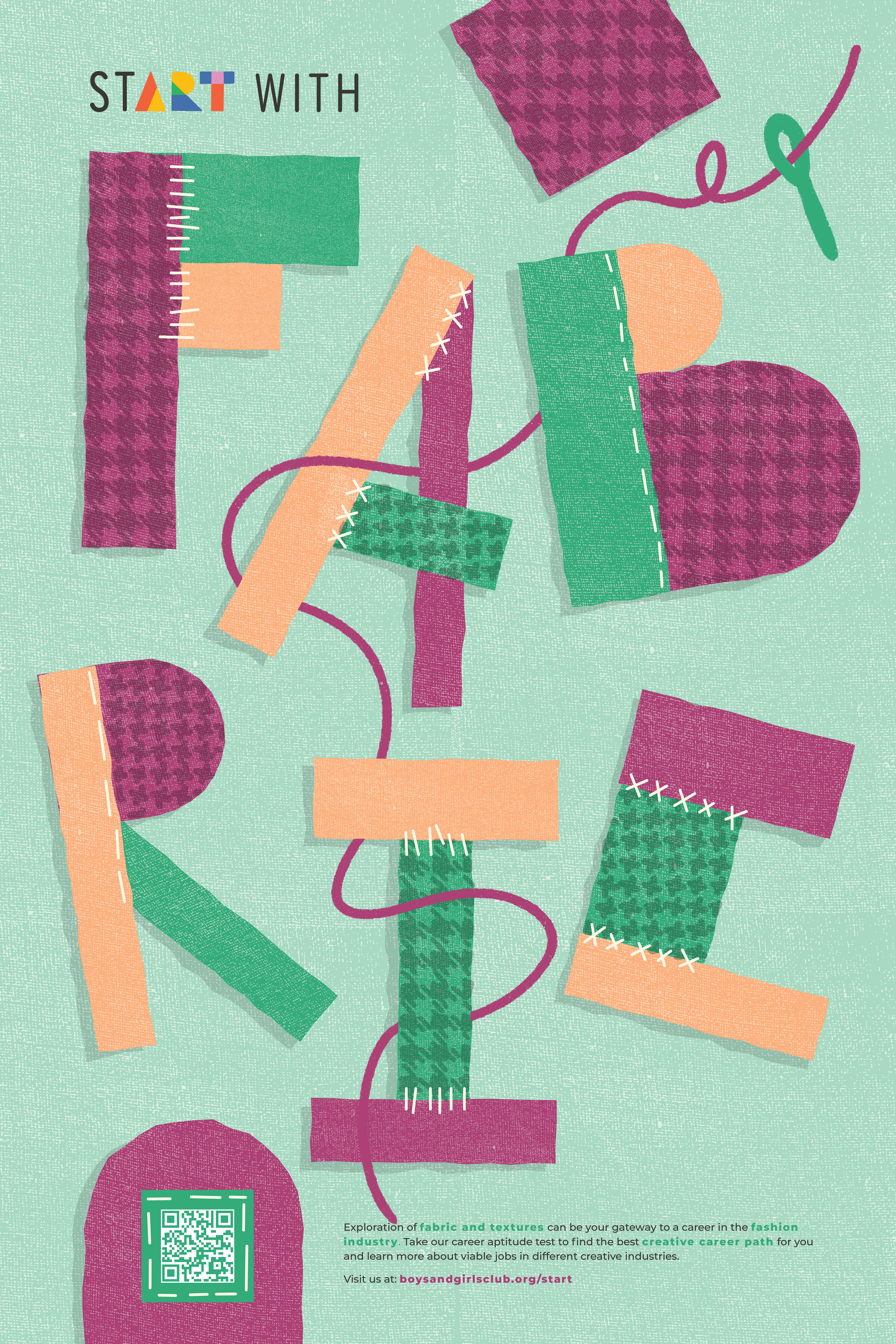 Start with Fabric, Fashion Design Career Poster