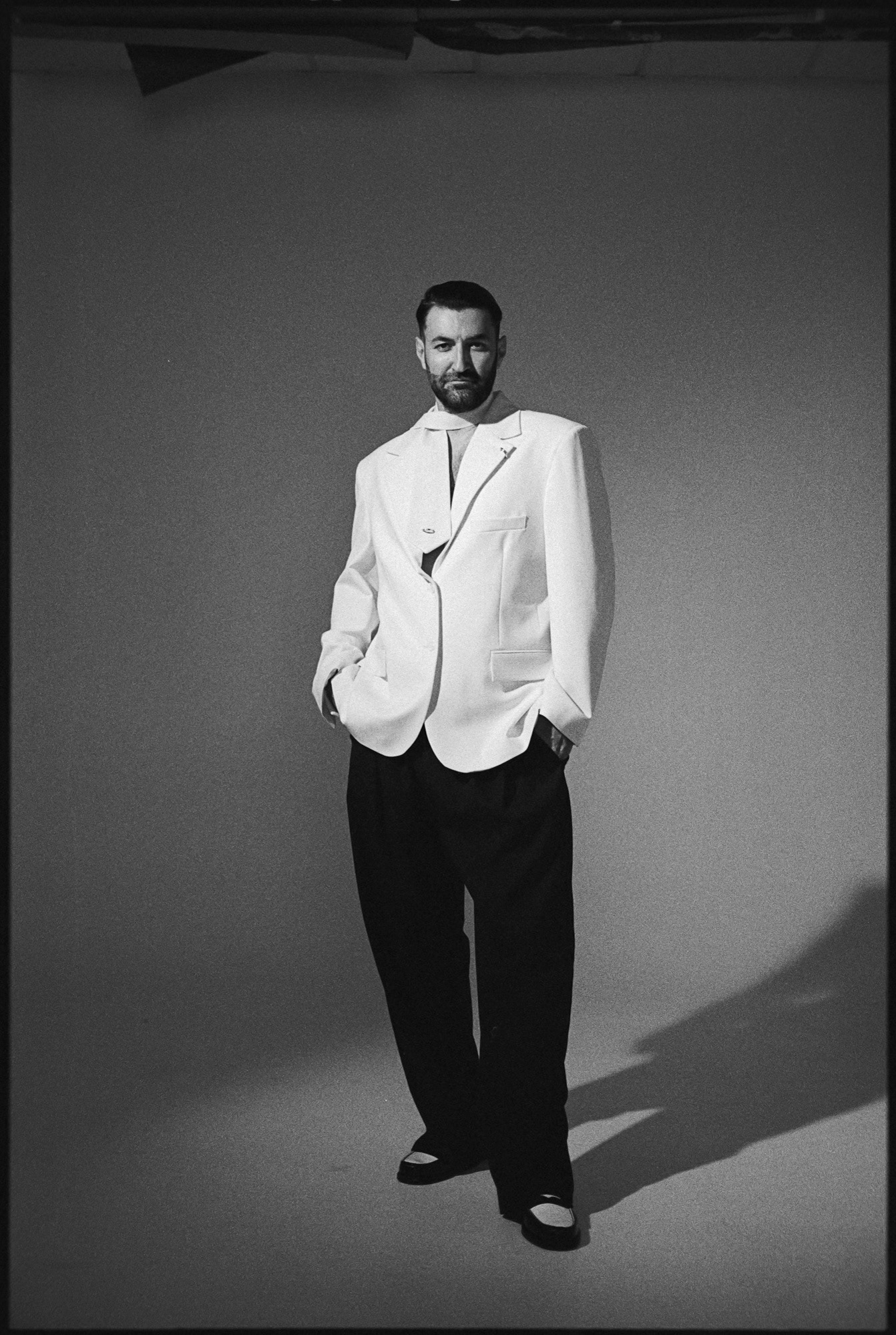 Film portrait of Smiley, singer, in Bucharest, Romania, photographed by Alex Gâlmeanu.