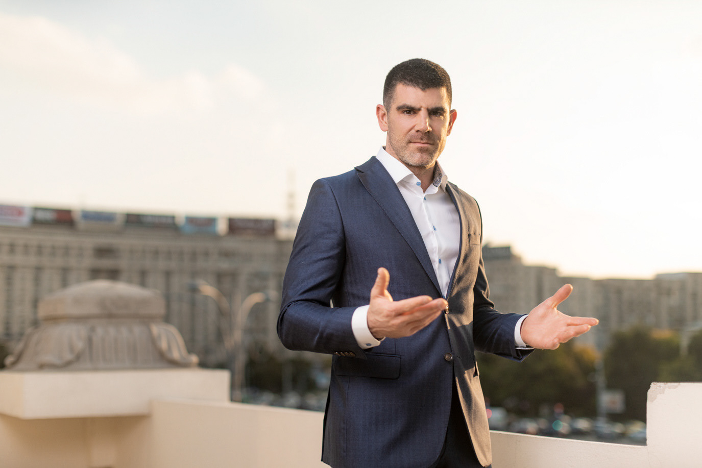 Corporate portrait of Dragoș Bucurenci for PMI Romania, photographed by Alex Gâlmeanu.